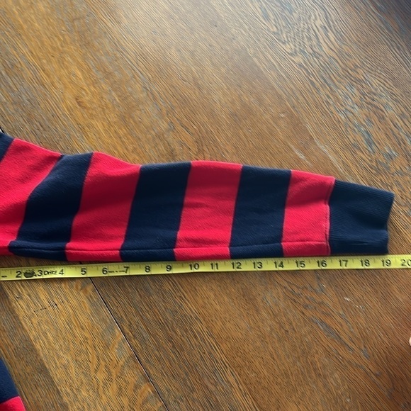 Tommy Hilfiger Sweatshirt Cardigan Red & Blue Striped Long Sleeve Button Size M - Picture 13 of 15